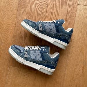 Louis Vuitton denim monogram trainers